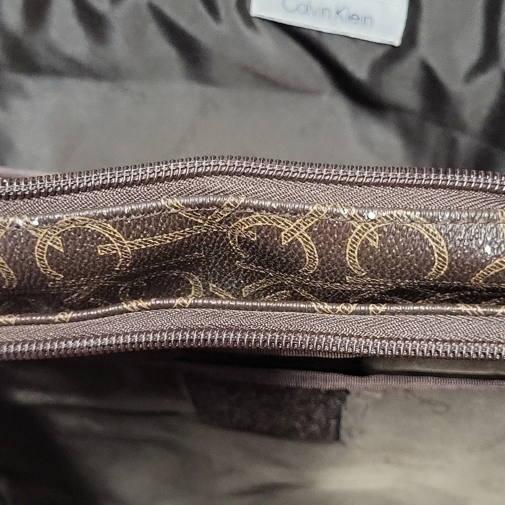 Calvin Klein Dark Brown Monogram Briefcase